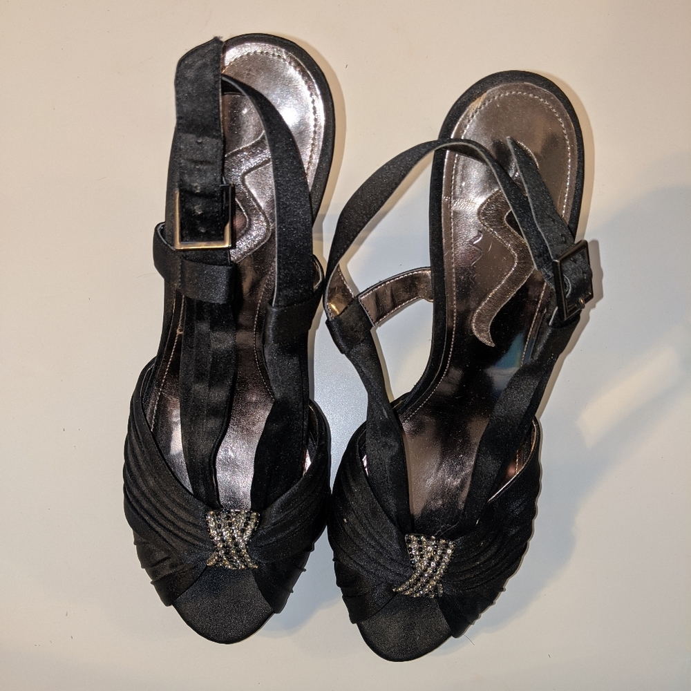 Nina Black Slingback Heels